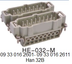 HE-032-M Han 32B 16A 500V-32pin-male-screw-terminal 09 33 016 2601 09 33 016 2611 OUKERUI-SMICO-Harting-Heavy-duty-connector.jpg